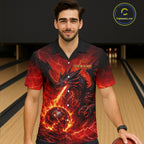 Flame Dragon Bowling Hawaiian Shirt, Custom Bowling Team Jersey
