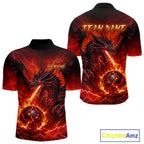 Custom Flame Dragon Bowling Shirts, Bowling Team Jersey Bowling Tournament Bowler