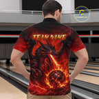 Custom Flame Dragon Bowling Shirts, Bowling Team Jersey Bowling Tournament Bowler