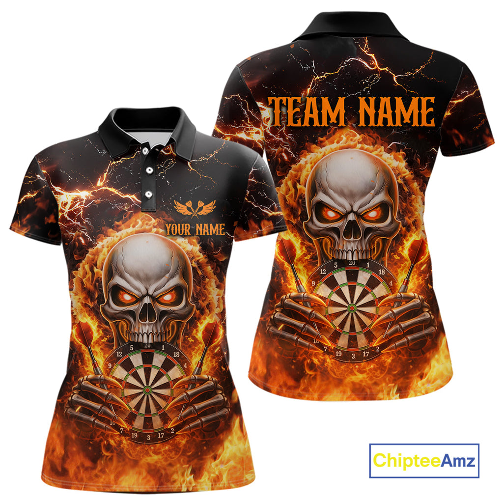 Custom Flame Skull Darts Shirt Darts Team Jerseys Dartboard Shirt Dart League