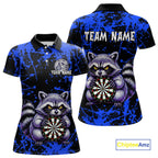 Custom Blue Funny Raccoon Darts Shirt Darts Team Jerseys Dartboard Shirt Dart League