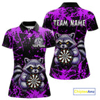 Custom Purple Funny Raccoon Darts Shirt Darts Team Jerseys Dartboard Shirt Dart League