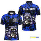 Custom Blue Funny Raccoon Darts Shirt Darts Team Jerseys Dartboard Shirt Dart League