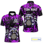 Custom Purple Funny Raccoon Darts Shirt Darts Team Jerseys Dartboard Shirt Dart League