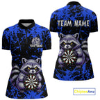 Custom Blue Funny Raccoon Darts Shirt Darts Team Jerseys Dartboard Shirt Dart League