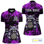 Custom Purple Funny Raccoon Darts Shirt Darts Team Jerseys Dartboard Shirt Dart League