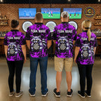Custom Purple Funny Raccoon Darts Shirt Darts Team Jerseys Dartboard Shirt Dart League
