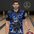 Custom Blue American Bully Dog Bowling Shirts Bowling Team Jerseys Bowling League