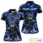 Custom Blue American Bully Dog Bowling Shirts Bowling Team Jerseys Bowling League