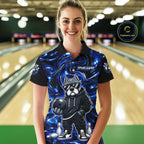 Custom Blue American Bully Dog Bowling Shirts Bowling Team Jerseys Bowling League