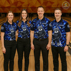 Custom Blue American Bully Dog Bowling Shirts Bowling Team Jerseys Bowling League
