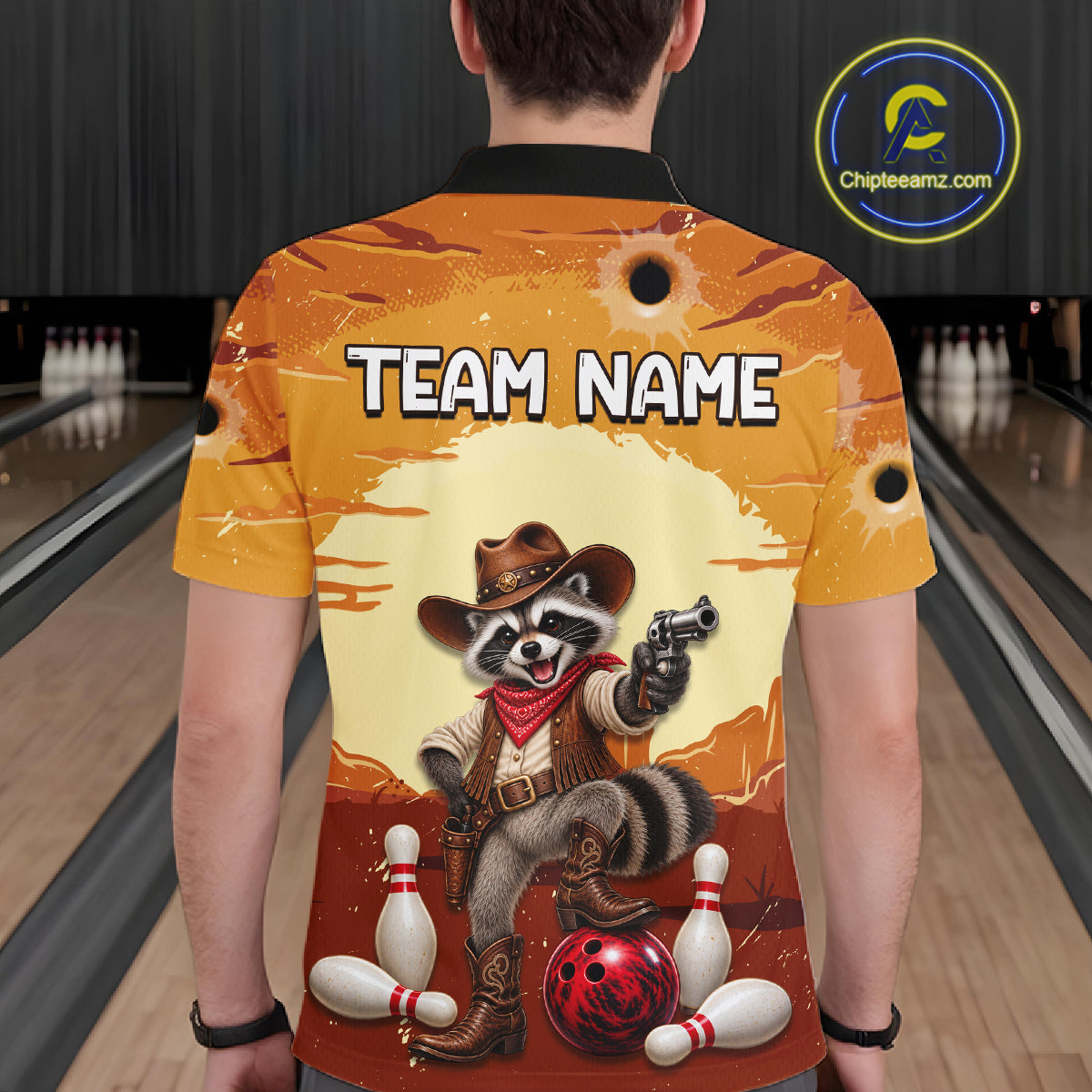 Custom Cowboy Raccoon Bowling Shirts Bowling Team Jerseys Bowling for Bowlers