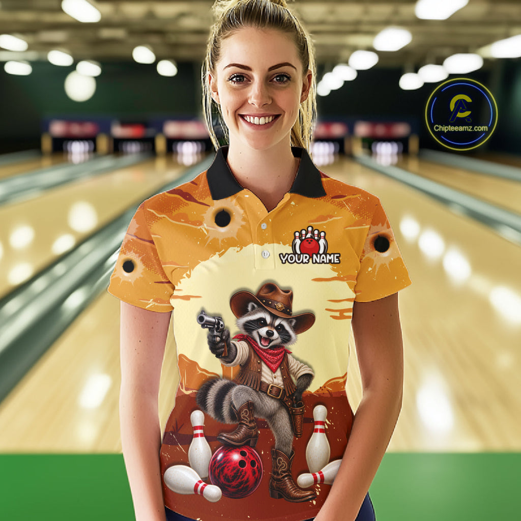 Custom Cowboy Raccoon Bowling Shirts Bowling Team Jerseys Bowling for Bowlers