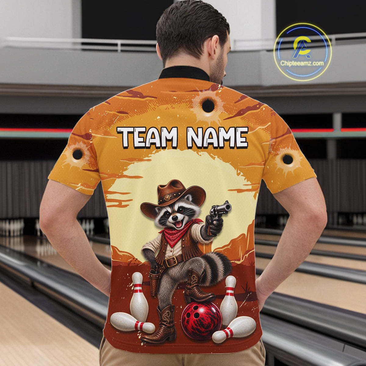 Custom Cowboy Raccoon Bowling Shirts Bowling Team Jerseys Bowling for Bowlers