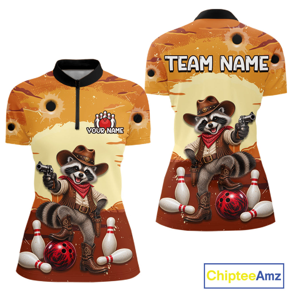 Custom Cowboy Raccoon Bowling Shirts Bowling Team Jerseys Bowling for Bowlers