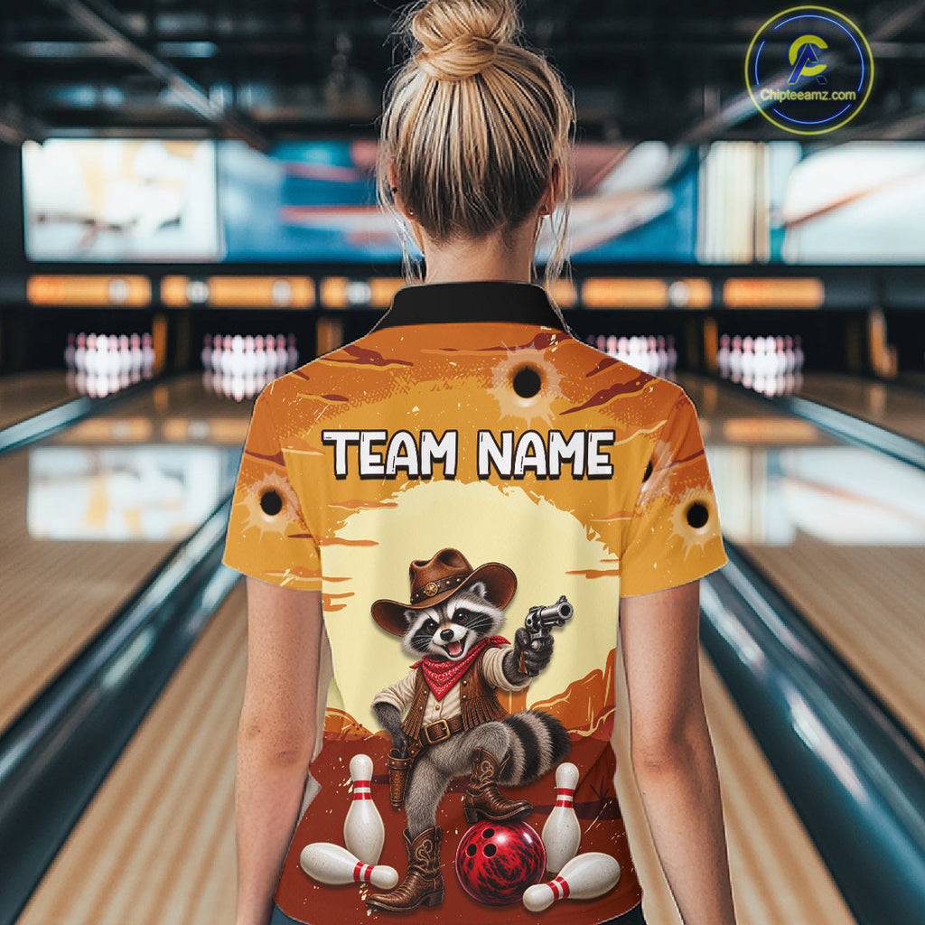 Custom Cowboy Raccoon Bowling Shirts Bowling Team Jerseys Bowling for Bowlers