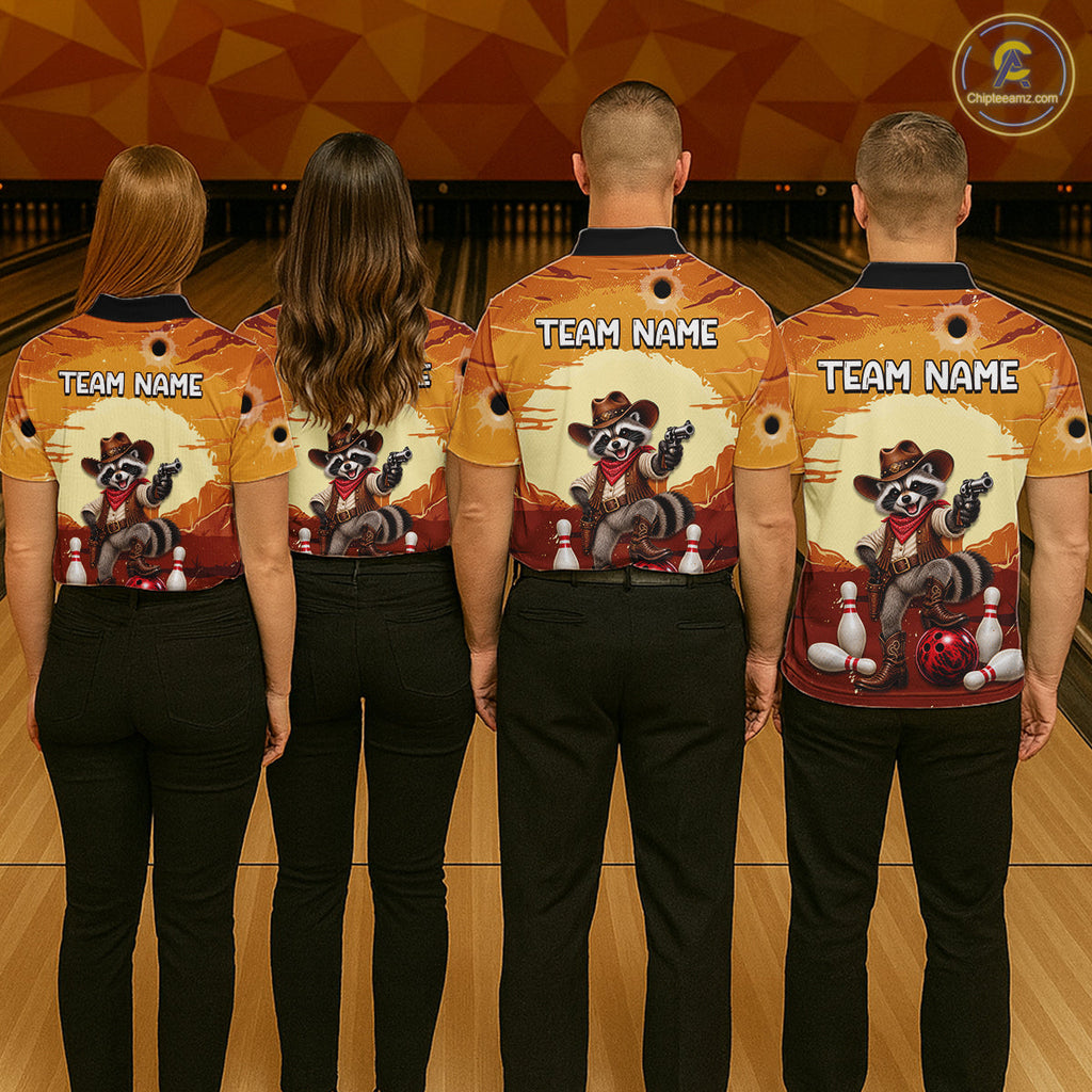 Custom Cowboy Raccoon Bowling Shirts Bowling Team Jerseys Bowling for Bowlers