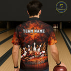 Vintage Bourbon Bowling Hawaiian Shirt, Custom Bowling Team Jersey