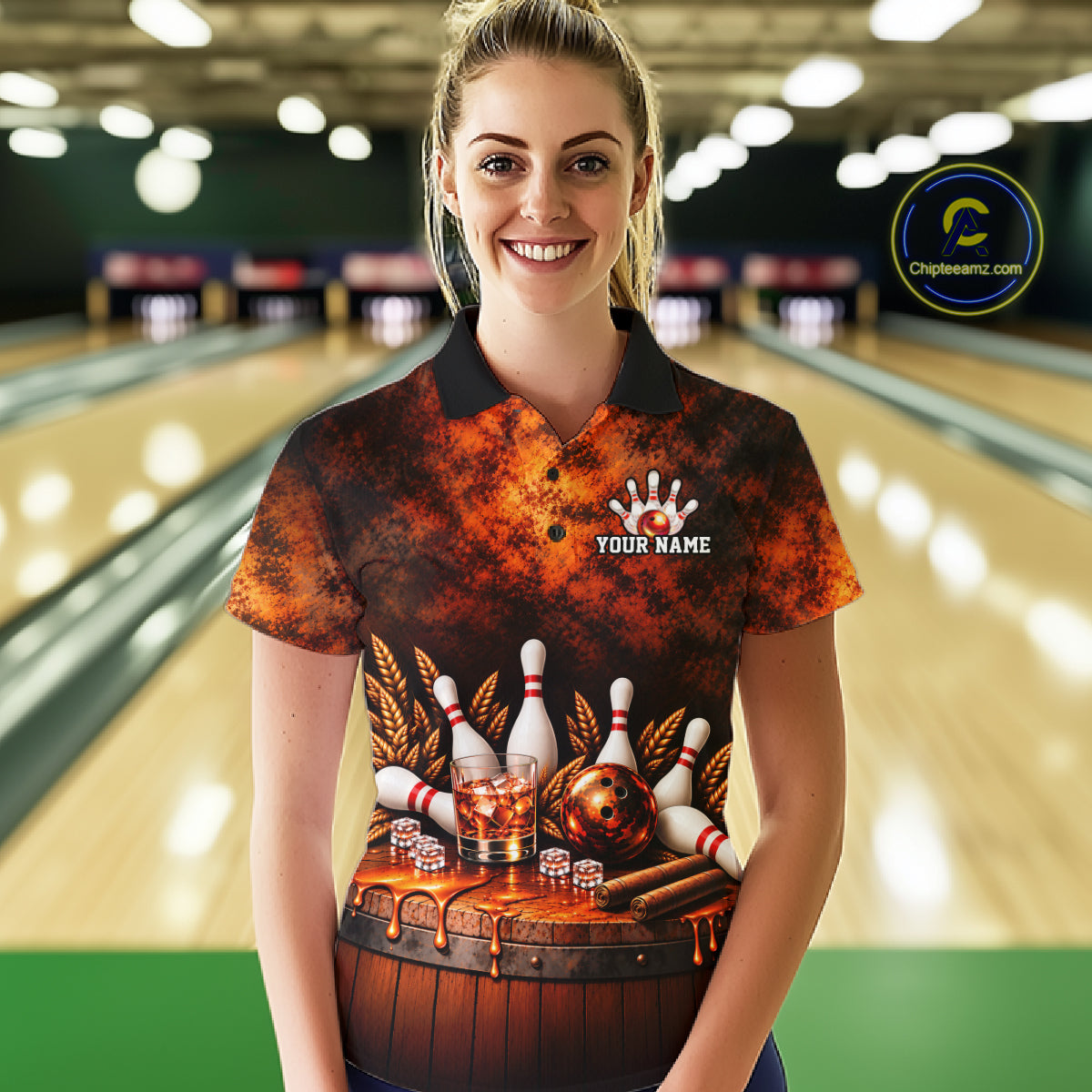 Custom Bourbon Bowling Shirts Funny Bowling Team Jersey Bowling Polo & 1/4 Zip