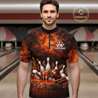 Custom Bourbon Bowling Shirts Funny Bowling Team Jersey Bowling Polo & 1/4 Zip