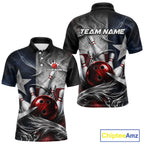 Custom Silver Smoke Texas Flag Bowling Team Shirts Bowling Jersey Bowling League