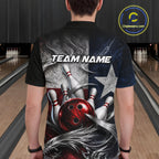 Custom Silver Smoke Texas Flag Bowling Team Shirts Bowling Jersey Bowling League