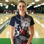 Custom Silver Smoke Texas Flag Bowling Team Shirts Bowling Jersey Bowling League