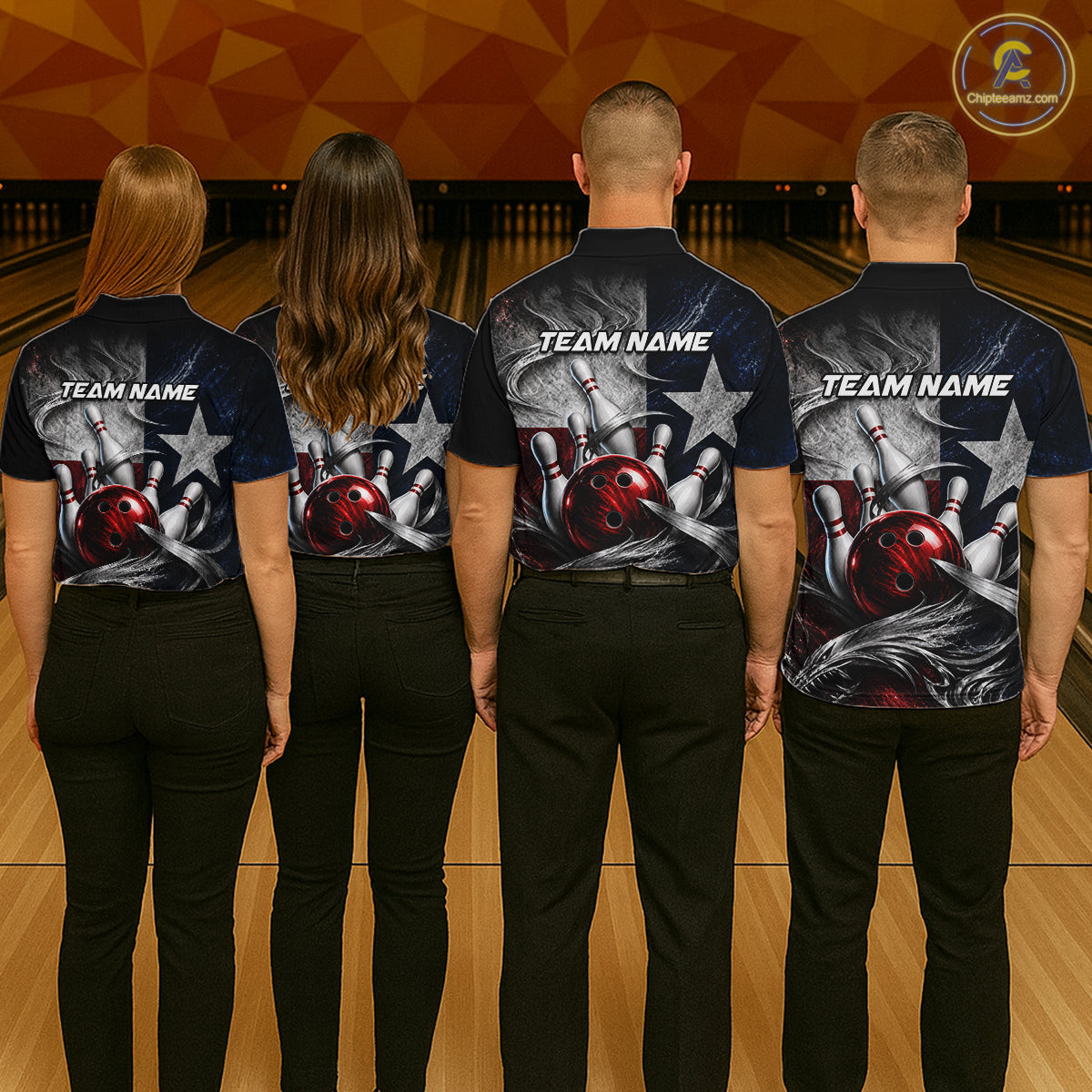 Custom Silver Smoke Texas Flag Bowling Team Shirts Bowling Jersey Bowling League