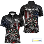 Custom Sliver Smoke American Flag Darts Shirt Darts Team Jerseys Dartboard Shirt