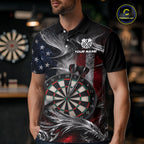 Custom Sliver Smoke American Flag Darts Shirt Darts Team Jerseys Dartboard Shirt