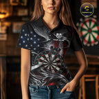 Custom Sliver Smoke American Flag Darts Shirt Darts Team Jerseys Dartboard Shirt