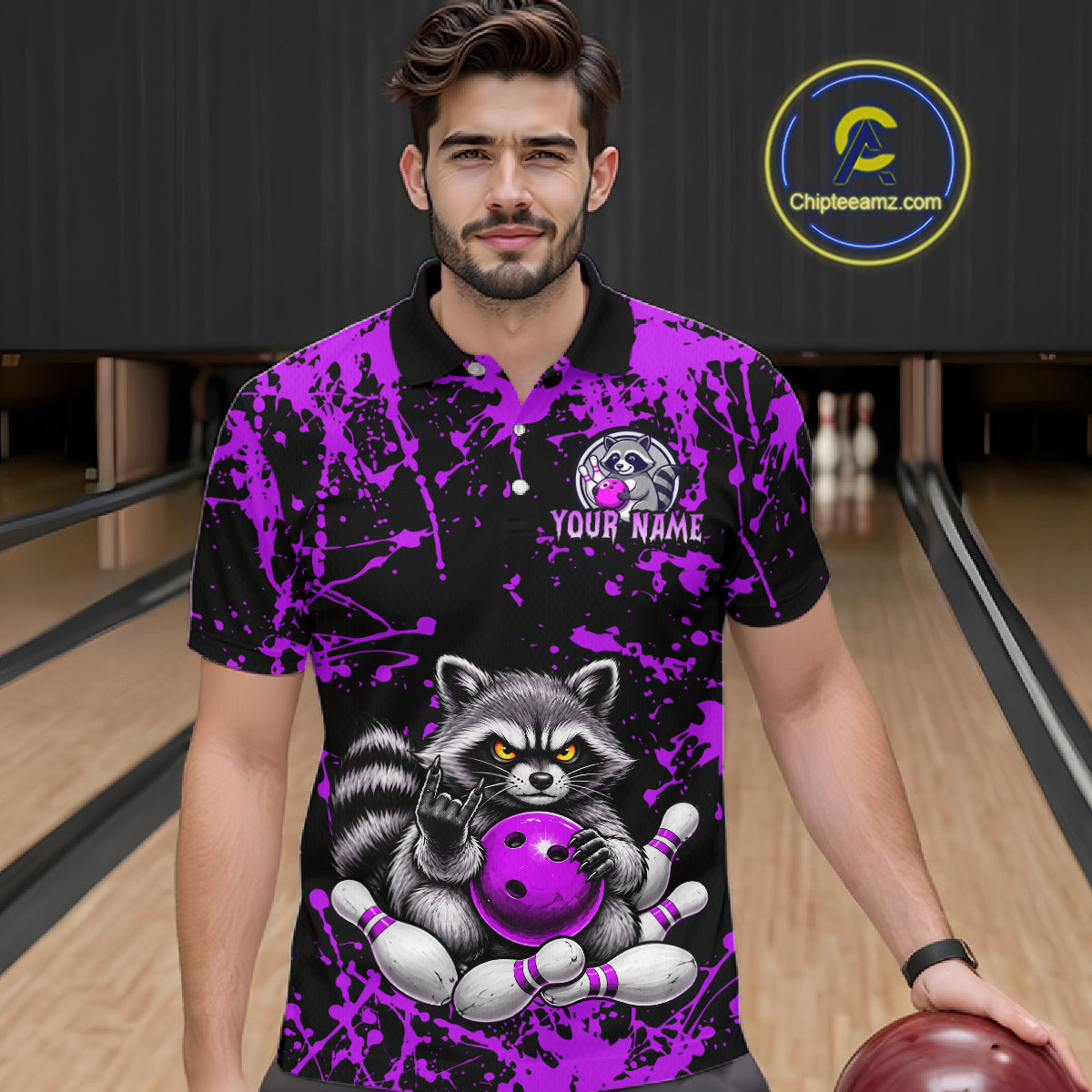 Funny Raccoon Bowling Shirt, Personalized Raccoon Bowling Team Jersey, Bowling League