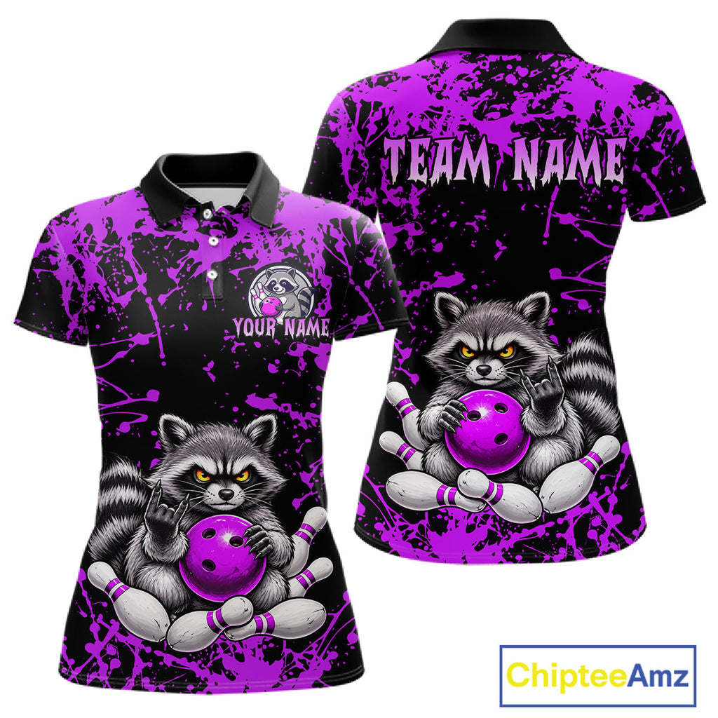 Funny Raccoon Bowling Shirt, Personalized Raccoon Bowling Team Jersey, Bowling League