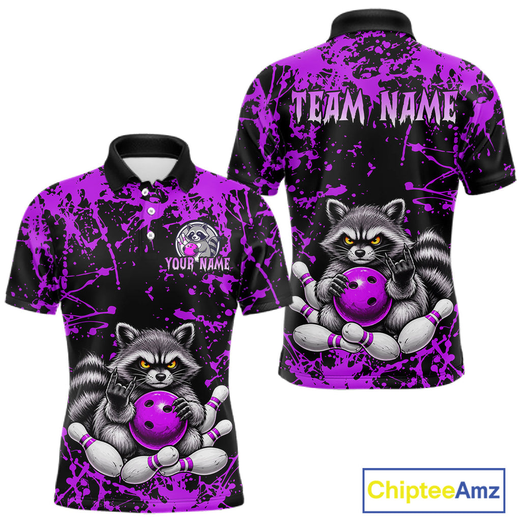 Funny Raccoon Bowling Shirt, Personalized Raccoon Bowling Team Jersey, Bowling League
