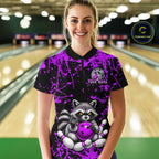 Funny Raccoon Bowling Shirt, Personalized Raccoon Bowling Team Jersey, Bowling League