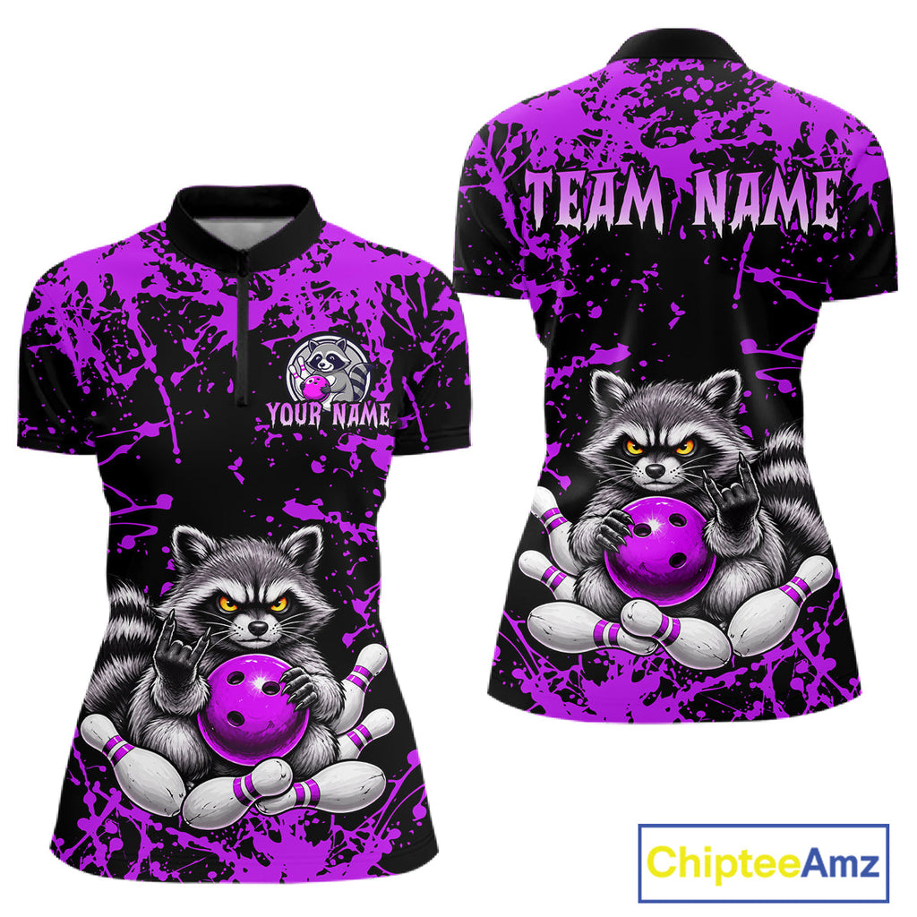 Funny Raccoon Bowling Shirt, Personalized Raccoon Bowling Team Jersey, Bowling League