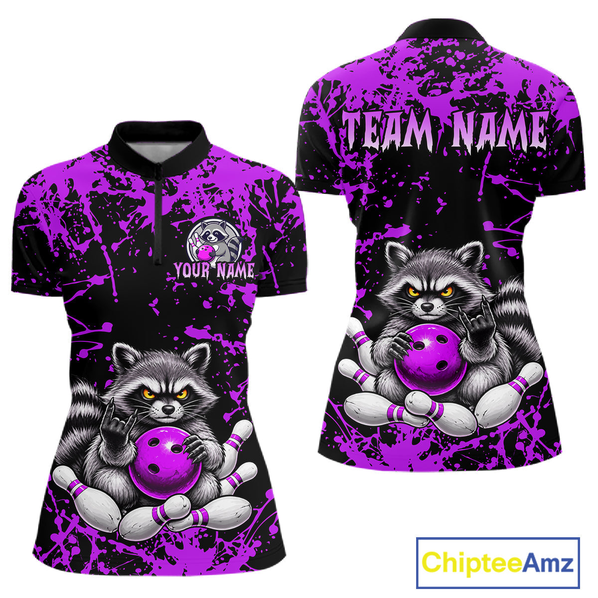 Funny Raccoon Bowling Shirt, Personalized Raccoon Bowling Team Jersey, Bowling League
