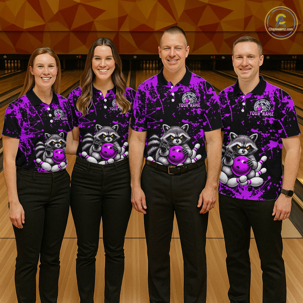 Funny Raccoon Bowling Shirt, Personalized Raccoon Bowling Team Jersey, Bowling League