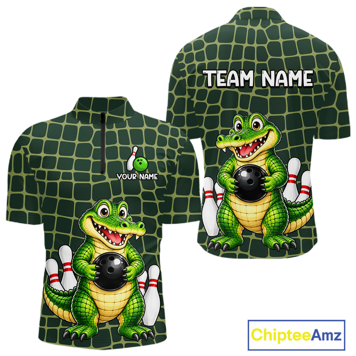 Custom Funny Alligator Bowling Team Shirts Bowling Jersey Bowling Outfit Shirts