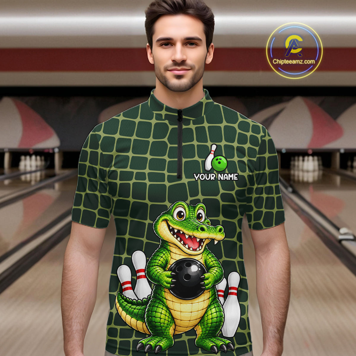 Custom Funny Alligator Bowling Team Shirts Bowling Jersey Bowling Outfit Shirts