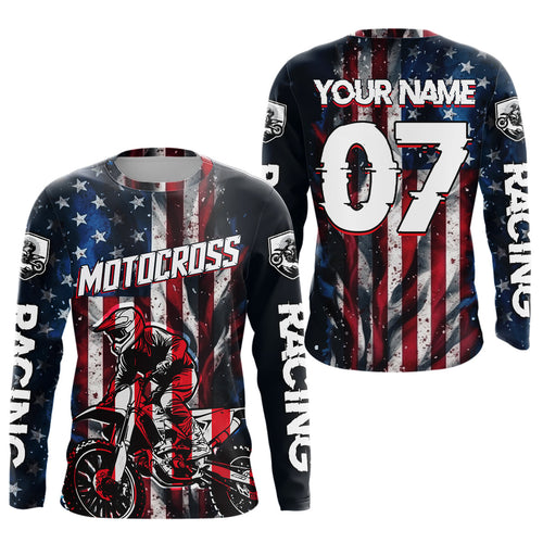 US Flag Motocross Jersey Custom Dirt Bike Shirt Motocross Shirt +