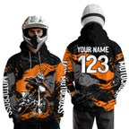 Custom Orange Dirt Bike Hoodie Motocross Sweatshirts Motorcycle Hoodie