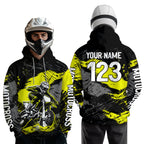 Custom Yellow Dirt Bike Hoodie Motocross Sweatshirts Motorcycle Hoodie