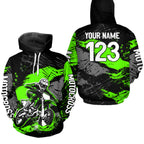 Custom Green Dirt Bike Hoodie Motocross Sweatshirts Motorcycle Hoodie