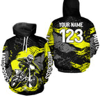 Custom Yellow Dirt Bike Hoodie Motocross Sweatshirts Motorcycle Hoodie