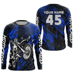 Custom Blue Motocross Jersey Racing Motocycle Shirts +