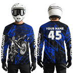 Custom Blue Motocross Jersey Racing Motocycle Shirts +