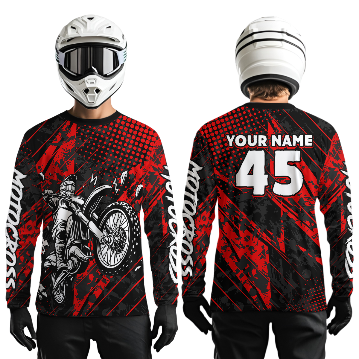 Custom Red Motocross Jersey Racing Motocycle Shirts +