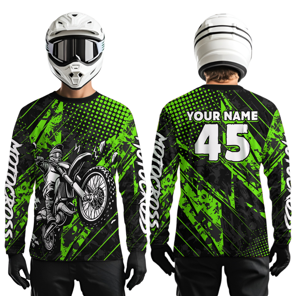 Custom Green Motocross Jersey Racing Motocycle Shirts +
