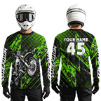 Custom Green Motocross Jersey Racing Motocycle Shirts +